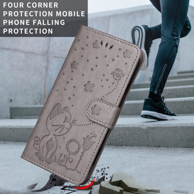 Δερματινη Θηκη Huawei Pura 80 Ultra Μέλισσα Και Γάτα