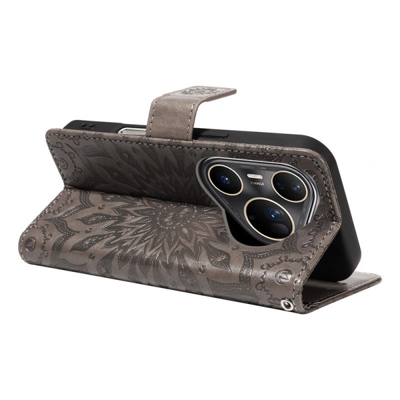 Δερματινη Θηκη Huawei Pura 80 Ultra Μοτίβο Ηλίανθου Σιλικόνης