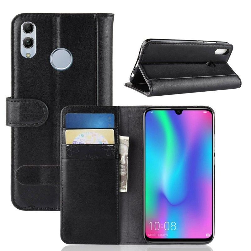 Honor 10 Lite Εξώφυλλο / Huawei P Smart 2019 Μαύρο Σπαστό Δέρμα