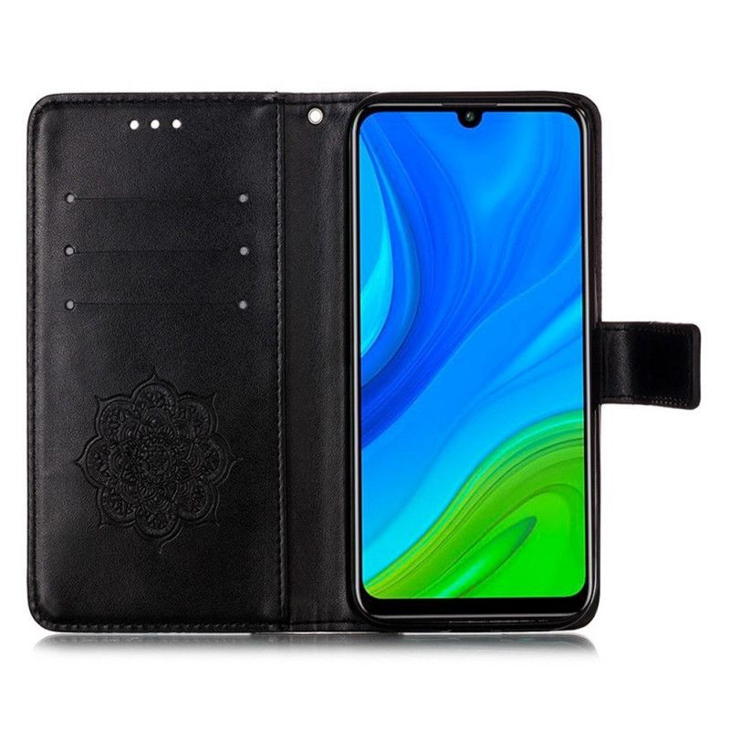 Κάλυμμα Folio Huawei P Smart 2020 Μαύρο Εμπριμέ Ονειροπαγίδα Και Λουράκι
