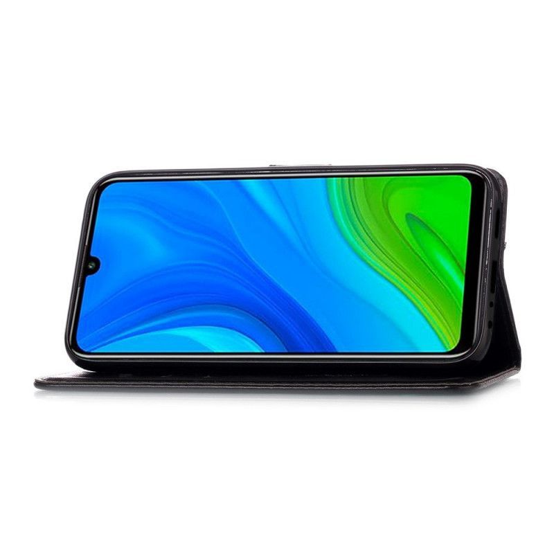 Κάλυμμα Folio Huawei P Smart 2020 Μαύρο Εμπριμέ Ονειροπαγίδα Και Λουράκι