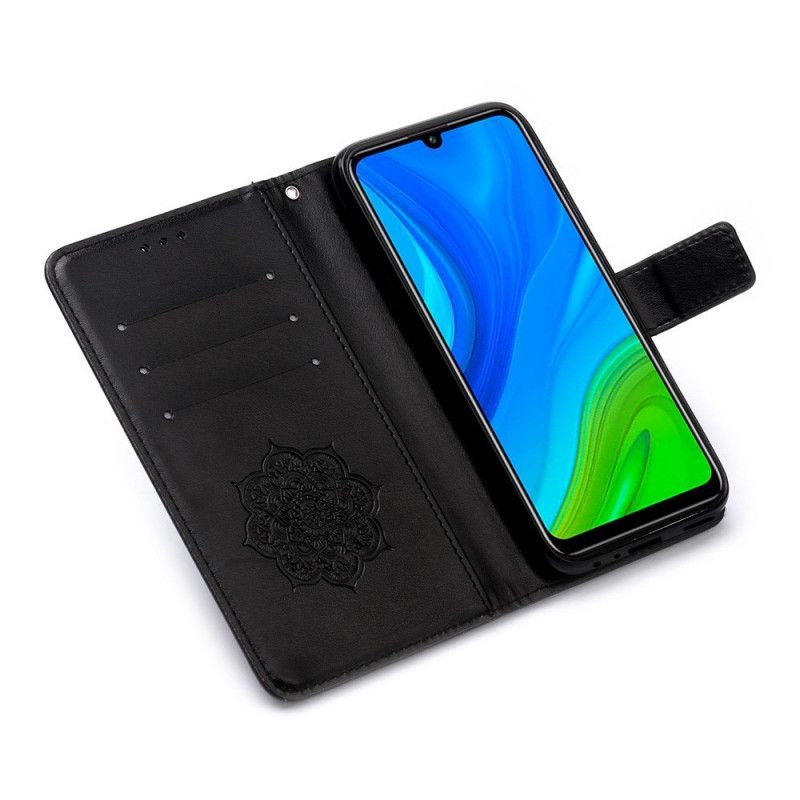 Κάλυμμα Folio Huawei P Smart 2020 Μαύρο Εμπριμέ Ονειροπαγίδα Και Λουράκι