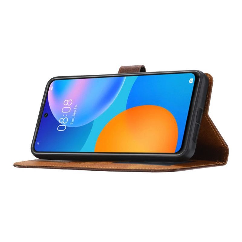 Κάλυμμα Folio Huawei P Smart 2021 Μαύρο Μπροστινή Κάρτα Με Λουράκι