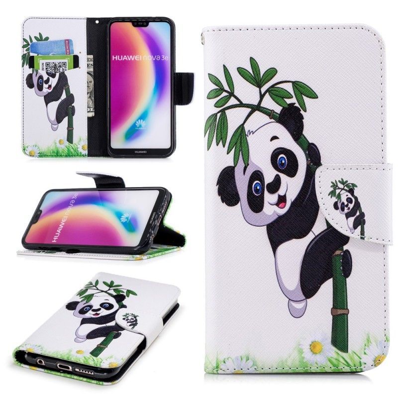 Κάλυμμα Folio Huawei P20 Lite Panda Σε Μπαμπού
