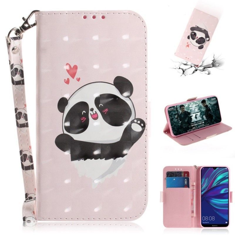 Κάλυμμα Folio Huawei P30 Lite Θήκες Κινητών Panda Love Λουράκι