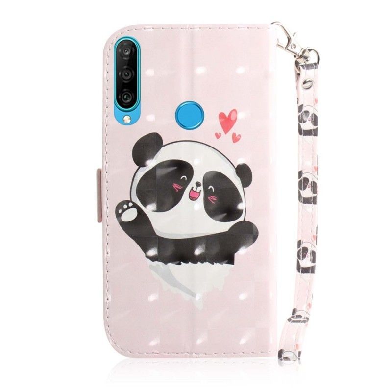 Κάλυμμα Folio Huawei P30 Lite Θήκες Κινητών Panda Love Λουράκι