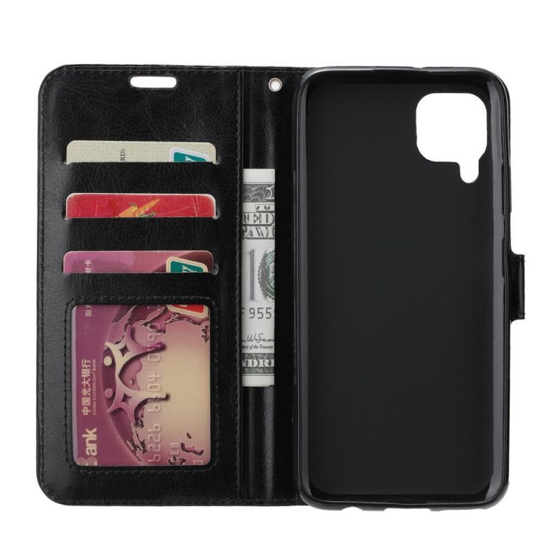 Κάλυμμα Folio Huawei P40 Lite Μαύρο Εξαιρετικά Λεπτό Δερμάτινο Εφέ