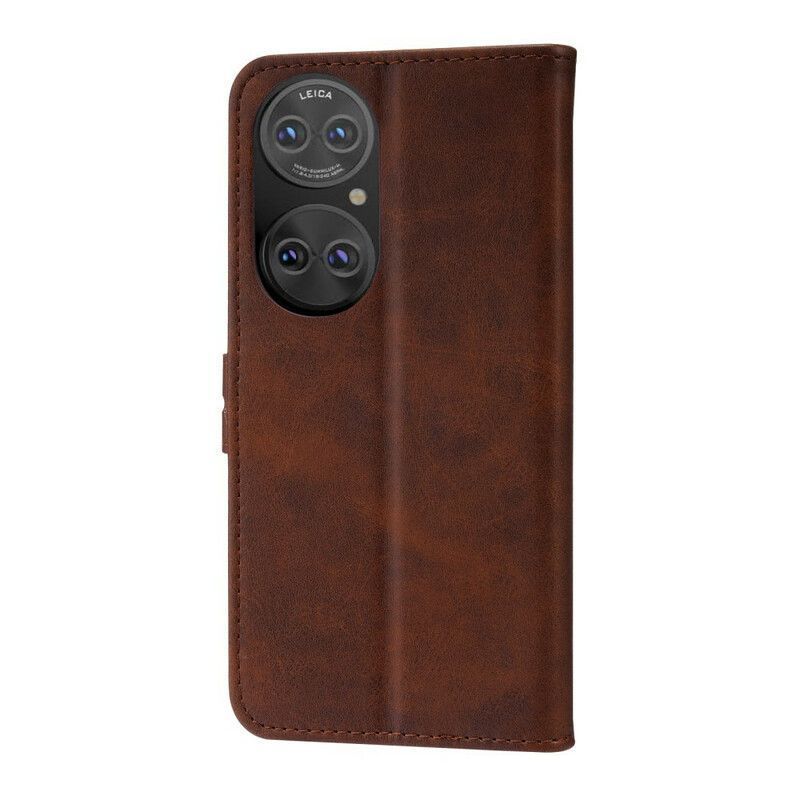 Κάλυμμα Folio Huawei P50 Μαύρο Απομίμηση Δερμάτινου Γατάκι