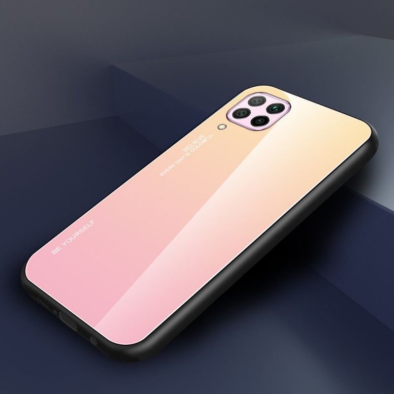 Κάλυμμα Για Huawei P40 Lite Κόκκινο Σκληρυμένο Γυαλί Να Είσαι Ο Εαυτός Σου