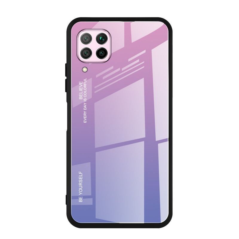 Κάλυμμα Για Huawei P40 Lite Κόκκινο Σκληρυμένο Γυαλί Να Είσαι Ο Εαυτός Σου