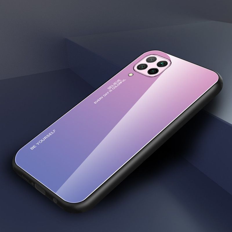 Κάλυμμα Για Huawei P40 Lite Κόκκινο Σκληρυμένο Γυαλί Να Είσαι Ο Εαυτός Σου