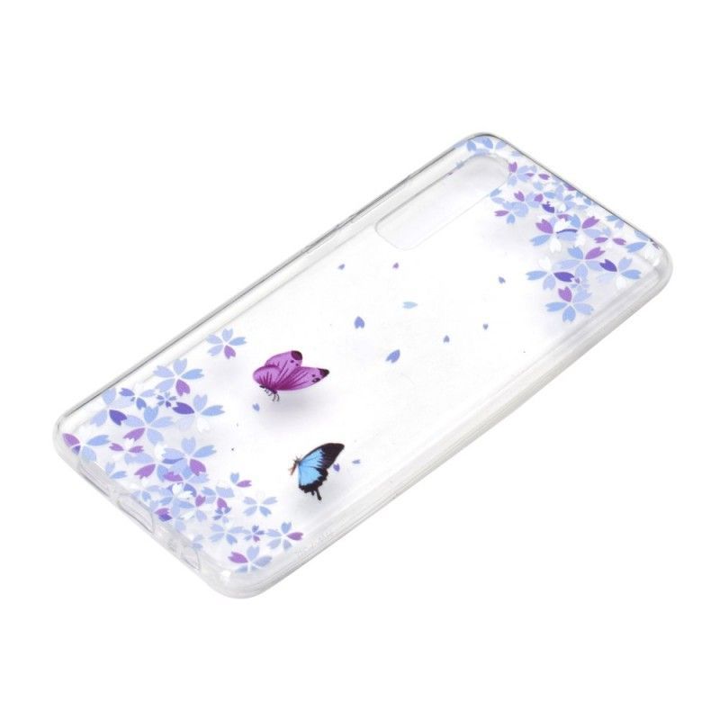 Κάλυμμα Huawei P30 Διάφανες Πεταλούδες Και Λουλούδια