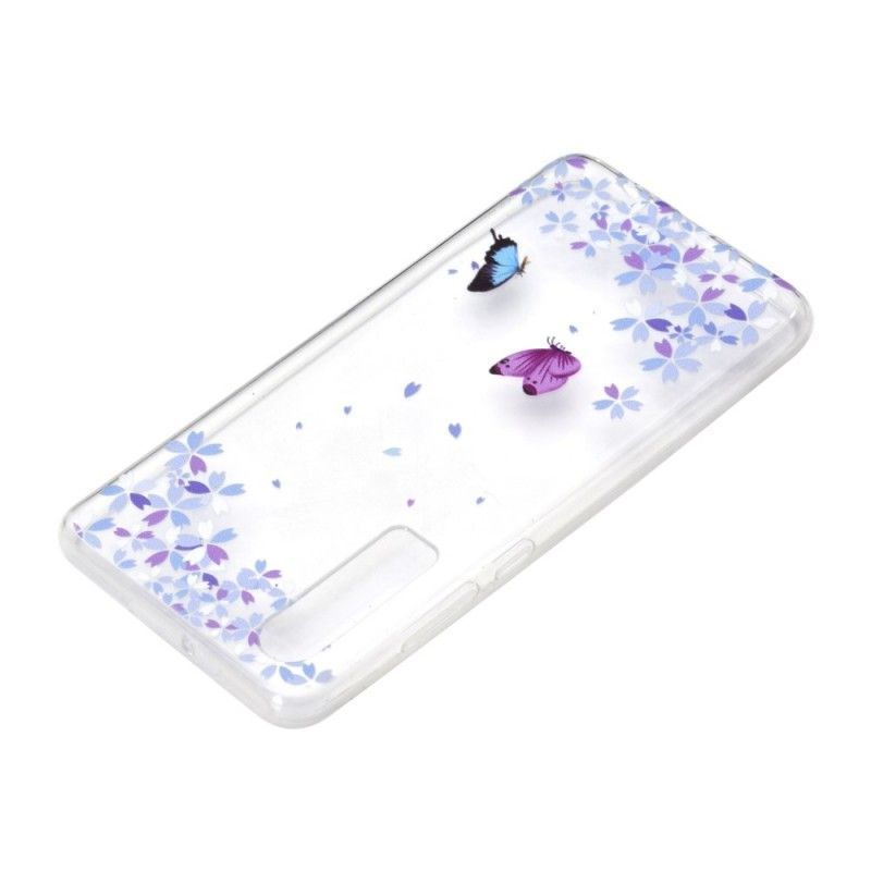 Κάλυμμα Huawei P30 Διάφανες Πεταλούδες Και Λουλούδια