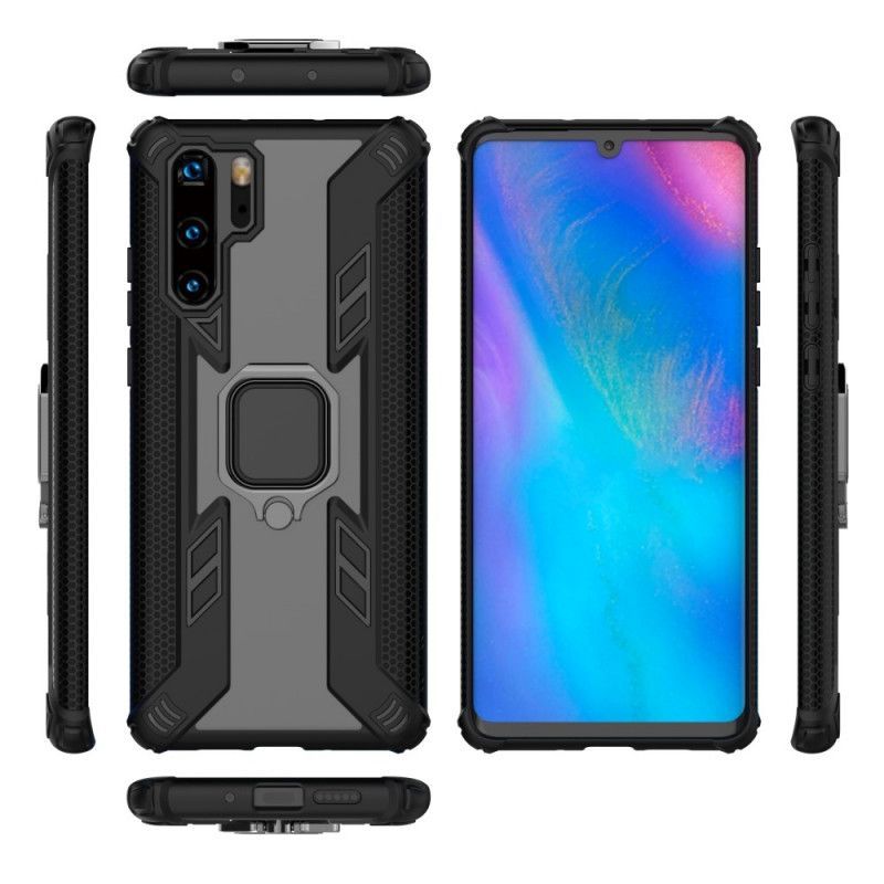 Κάλυμμα Huawei P30 Pro Μαύρο Πολεμιστής Με Δαχτυλίδι