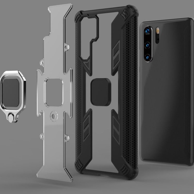 Κάλυμμα Huawei P30 Pro Μαύρο Πολεμιστής Με Δαχτυλίδι