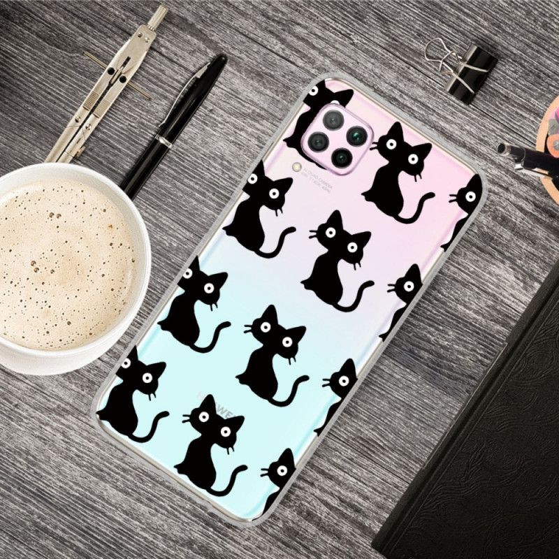 Κάλυμμα Huawei P40 Lite Πολλαπλές Μαύρες Γάτες
