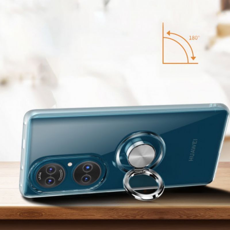 Κάλυμμα Huawei P50 Μαύρο Διαφανές Απλό Μεταλλικό Δαχτυλίδι Πρωτότυπος