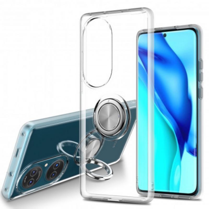 Κάλυμμα Huawei P50 Μαύρο Διαφανές Απλό Μεταλλικό Δαχτυλίδι Πρωτότυπος