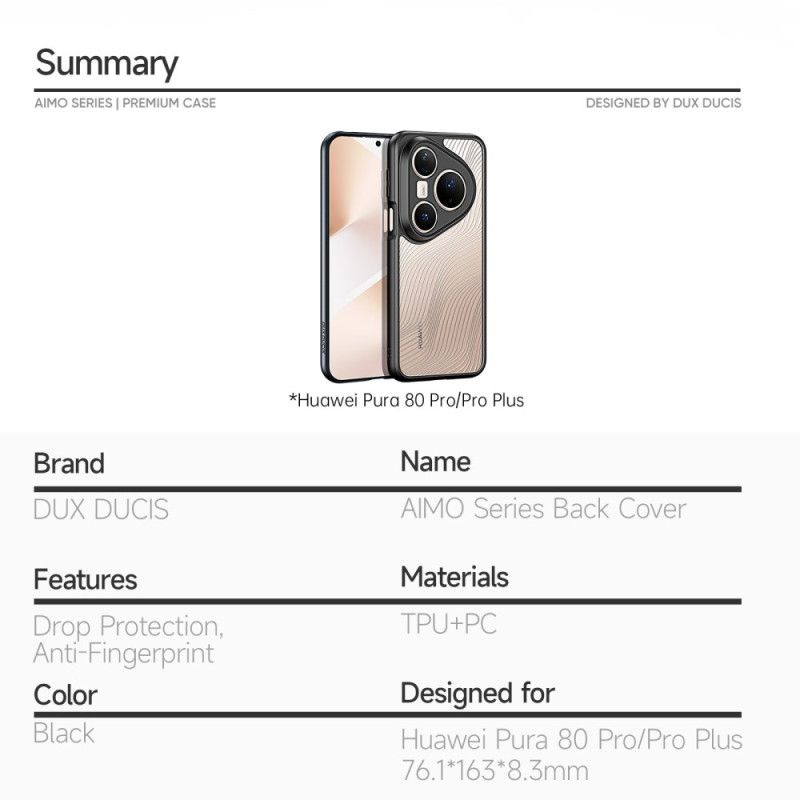 Κάλυμμα Huawei Pura 80 Pro Σειρά Aimo Dux Ducis