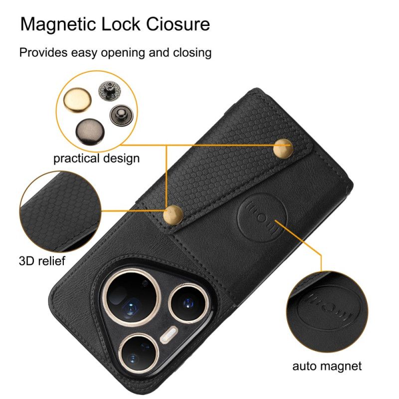 Κάλυμμα Huawei Pura 80 Ultra Θήκη Κάρτας Με Εφέ Δέρματος