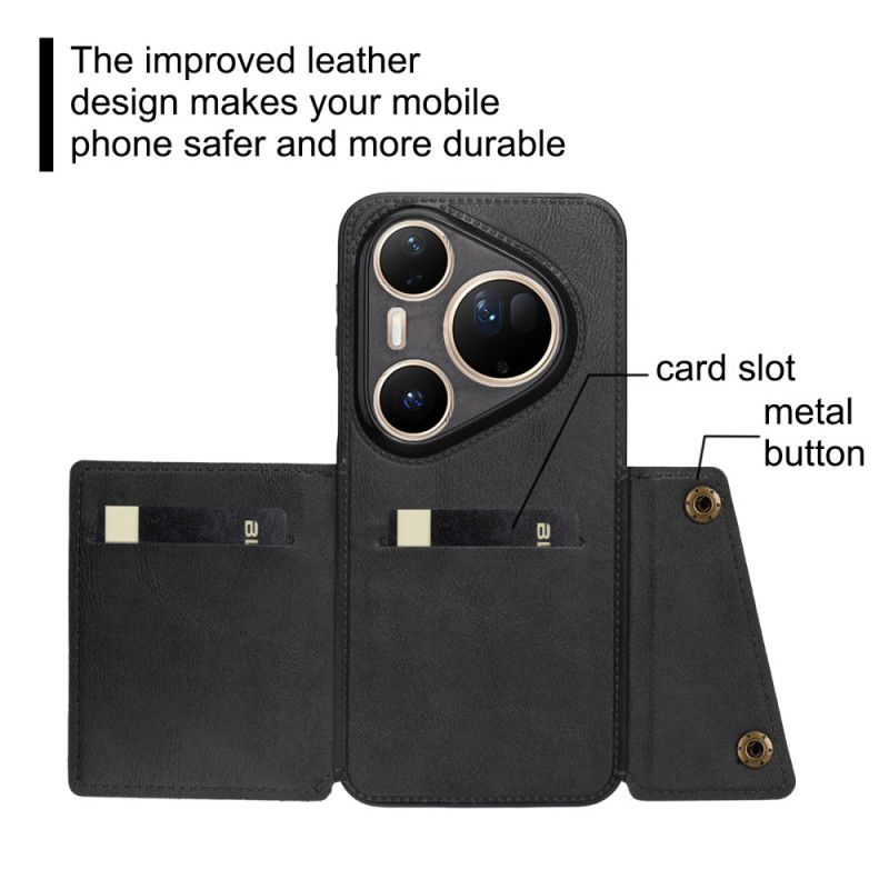 Κάλυμμα Huawei Pura 80 Ultra Θήκη Κάρτας Με Εφέ Δέρματος