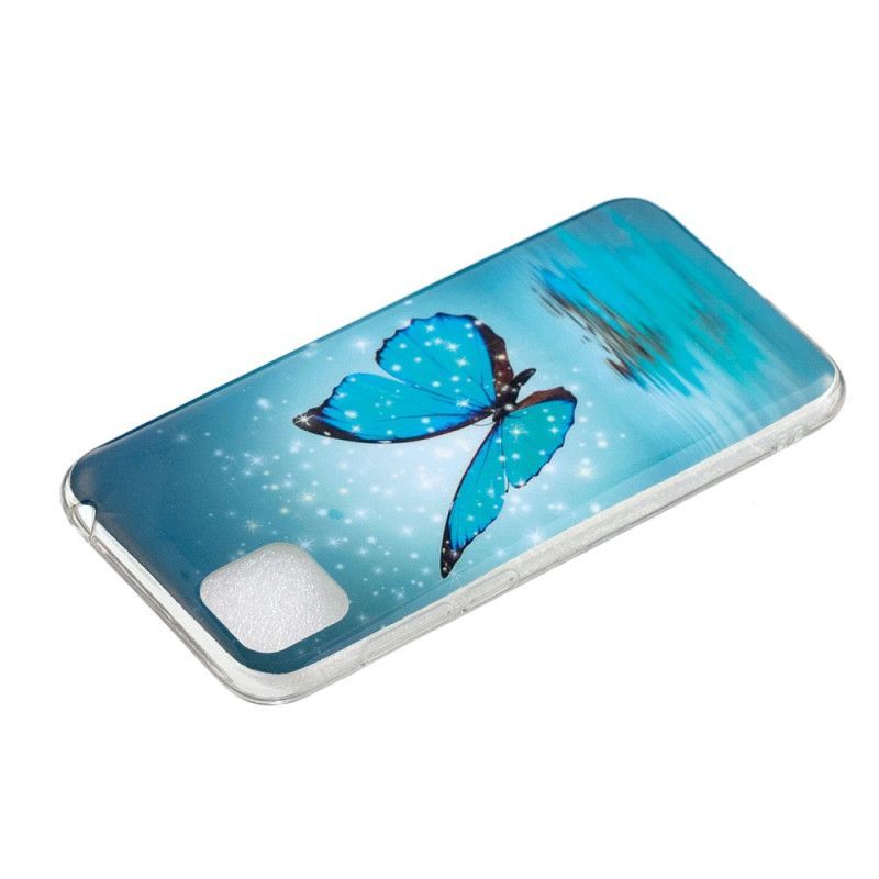 Κάλυμμα Huawei Y5p Φθορίζουσα Μπλε Πεταλούδα