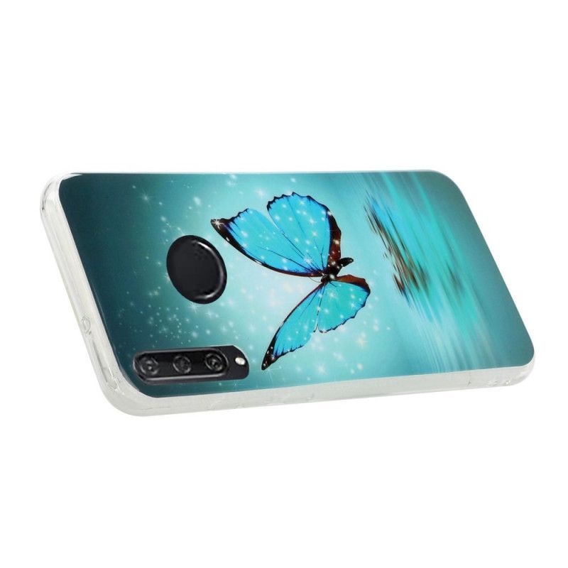 Κάλυμμα Huawei Y6p Φθορίζουσα Μπλε Πεταλούδα