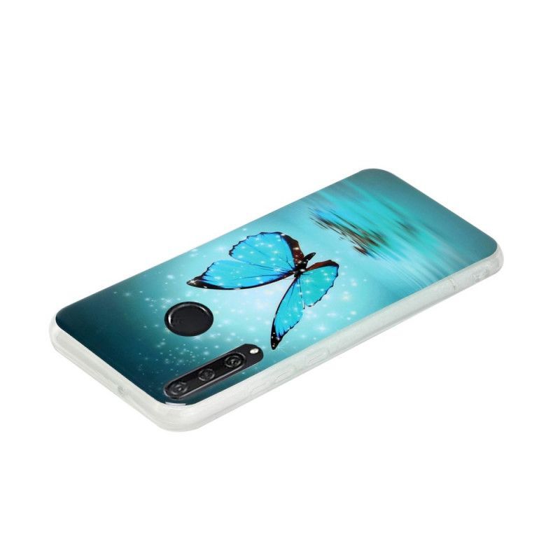 Κάλυμμα Huawei Y6p Φθορίζουσα Μπλε Πεταλούδα