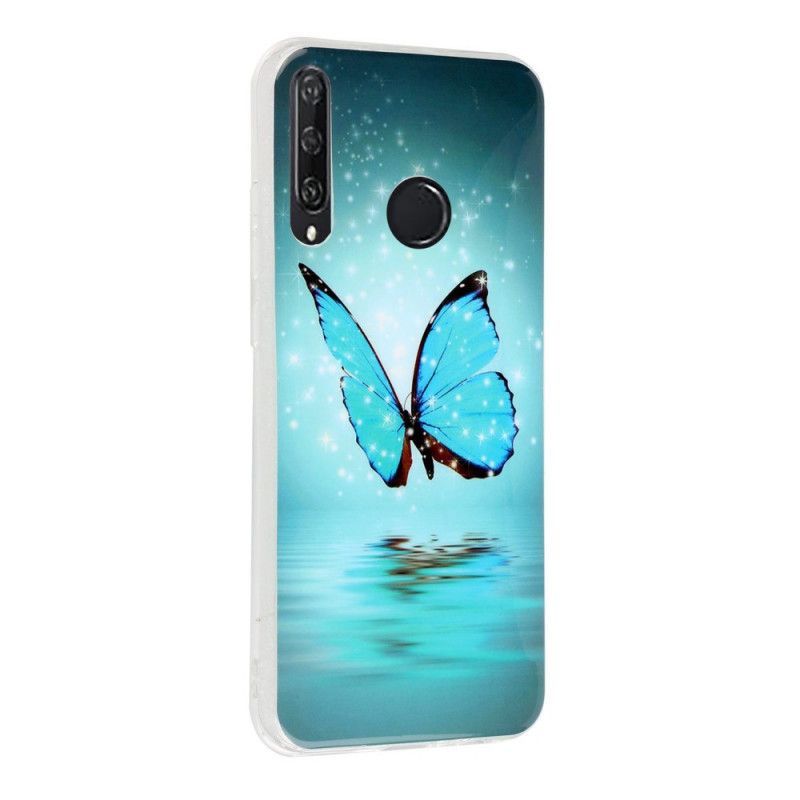 Κάλυμμα Huawei Y6p Φθορίζουσα Μπλε Πεταλούδα