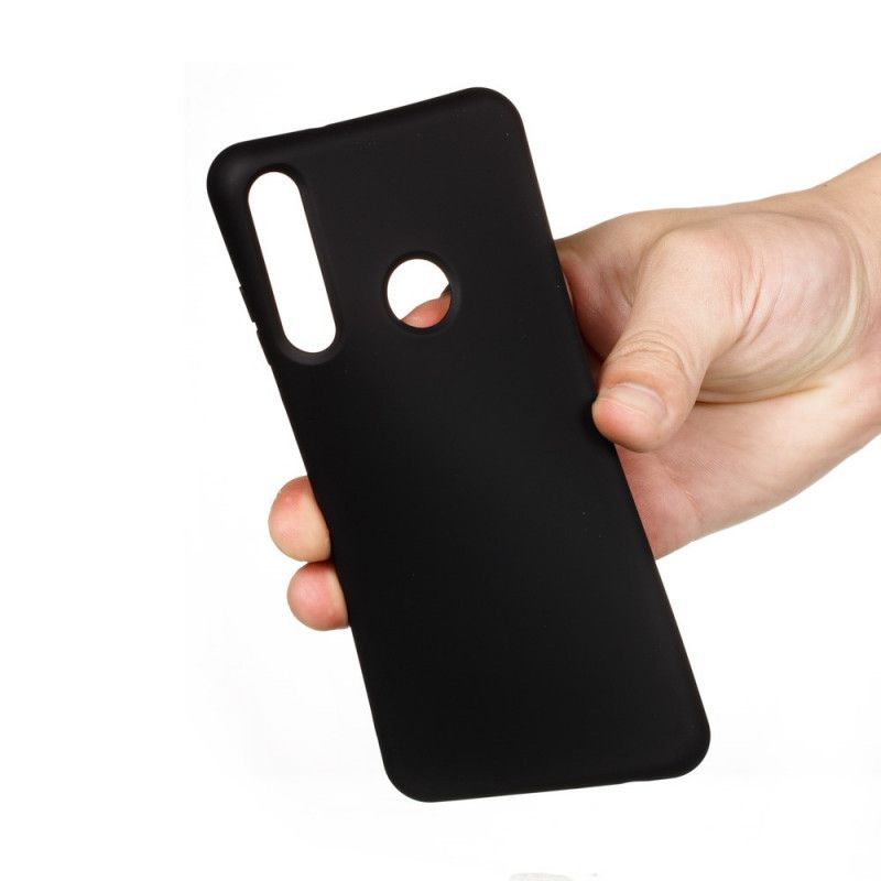Κάλυμμα Huawei Y6p Μαύρο Υγρή Σιλικόνη Με Κορδόνι