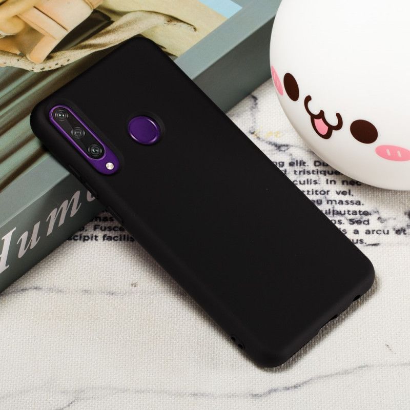 Κάλυμμα Huawei Y6p Μαύρο Υγρή Σιλικόνη Με Κορδόνι