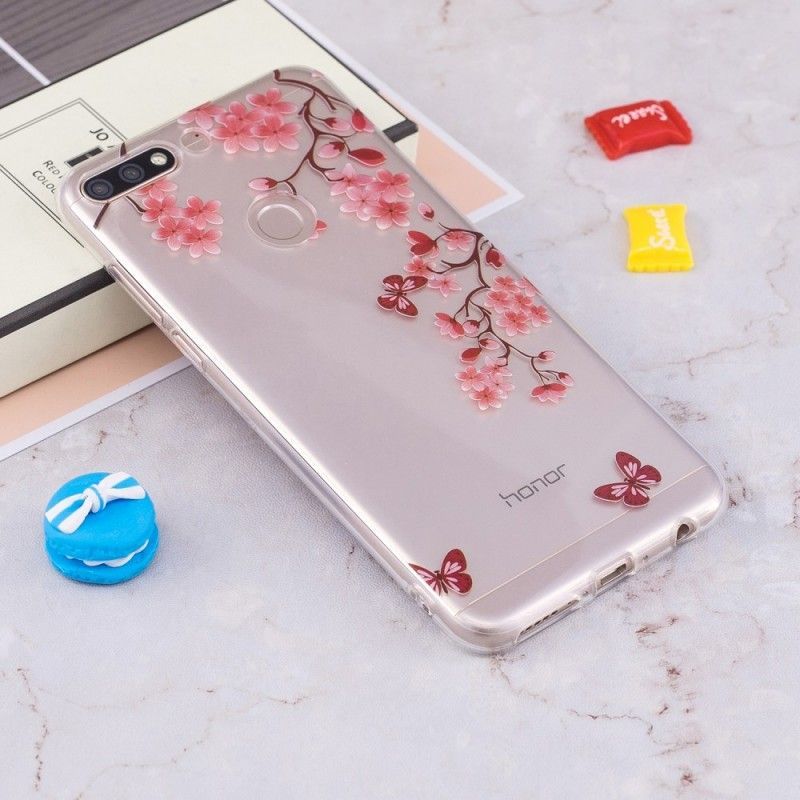 Κάλυμμα Huawei Y7 2018 / Honor 7C Διαφανές Ανθισμένο Δέντρο