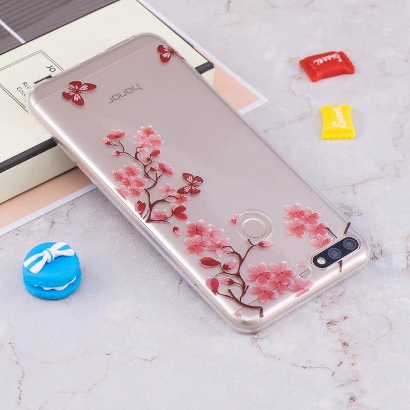 Κάλυμμα Huawei Y7 2018 / Honor 7C Διαφανές Ανθισμένο Δέντρο