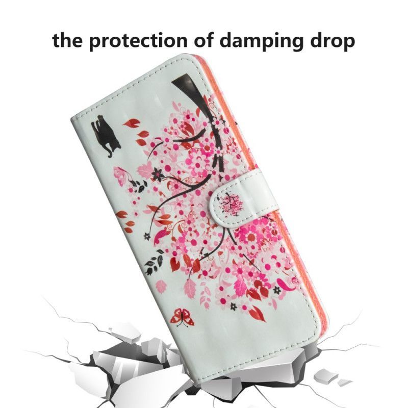 δερματινη Κάλυμμα OnePlus 8 Ροζ Δέντρο