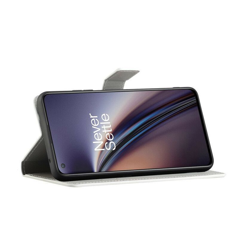 δερματινη Κάλυμμα OnePlus Nord 2 5G Ματζέντα Τροπικά Λουλούδια