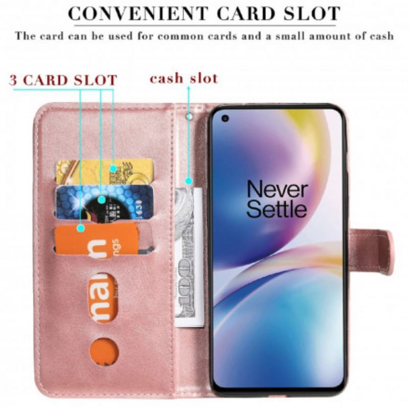 δερματινη Κάλυμμα OnePlus Nord 2 5G Μαύρο Vintage Τσαντάκι Νομισμάτων