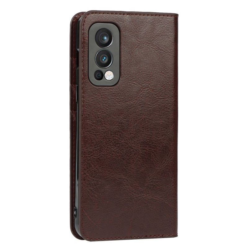 δερματινη θηκη Για OnePlus Nord 2 5G Μαύρο Γνήσιο Δέρμα