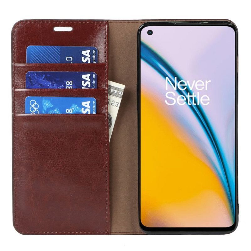 δερματινη θηκη Για OnePlus Nord 2 5G Μαύρο Γνήσιο Δέρμα