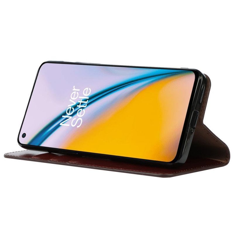 δερματινη θηκη Για OnePlus Nord 2 5G Μαύρο Γνήσιο Δέρμα