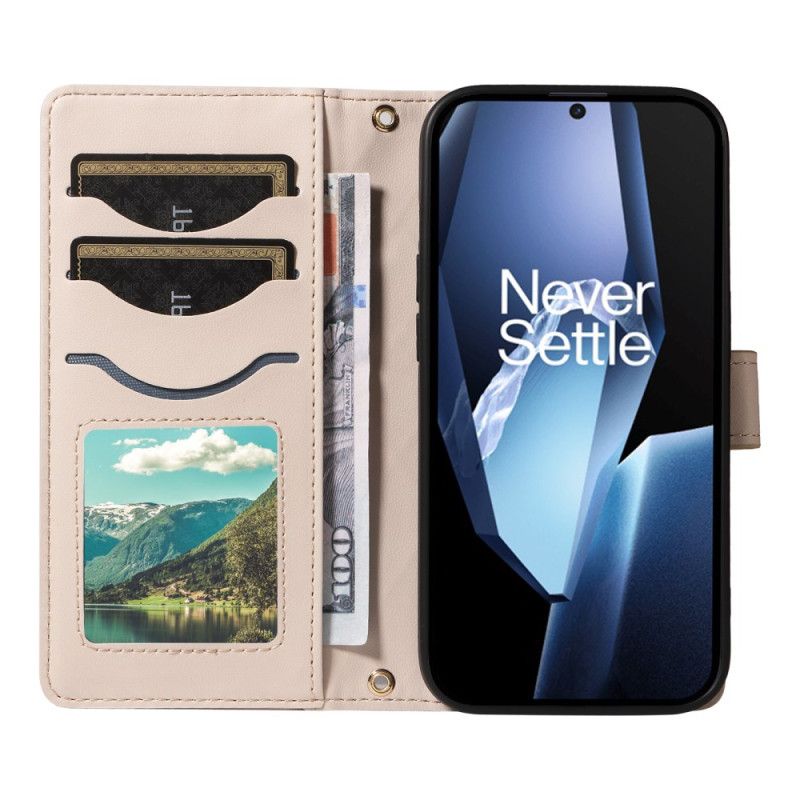 Δερματινη Θηκη Oneplus 13r Καπιτονέ Με Λουρί Και Λουρί Ώμου