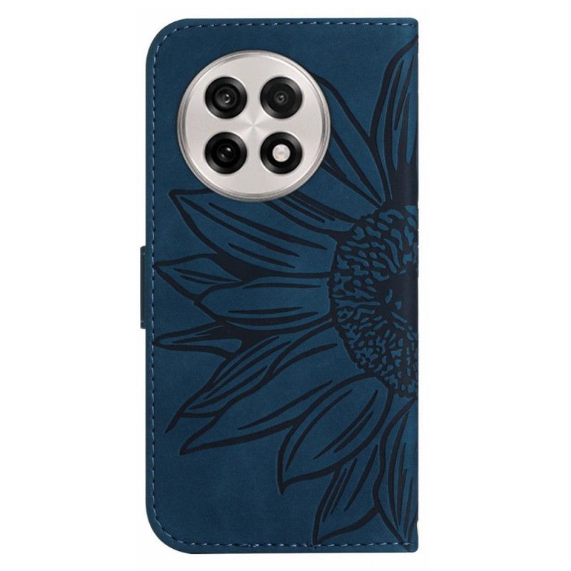 Δερματινη Θηκη Oneplus 13r Λουρί Ώμου Με Μοτίβο Ηλιοτρόπιου