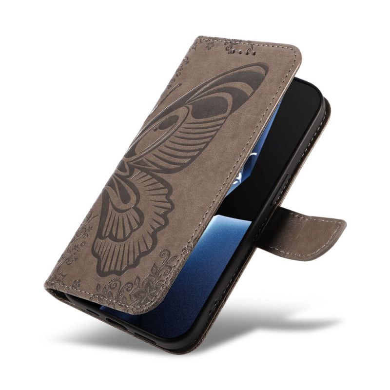 Δερματινη Θηκη Oneplus 13r Λουρί Πεταλούδας Πορτοφόλι