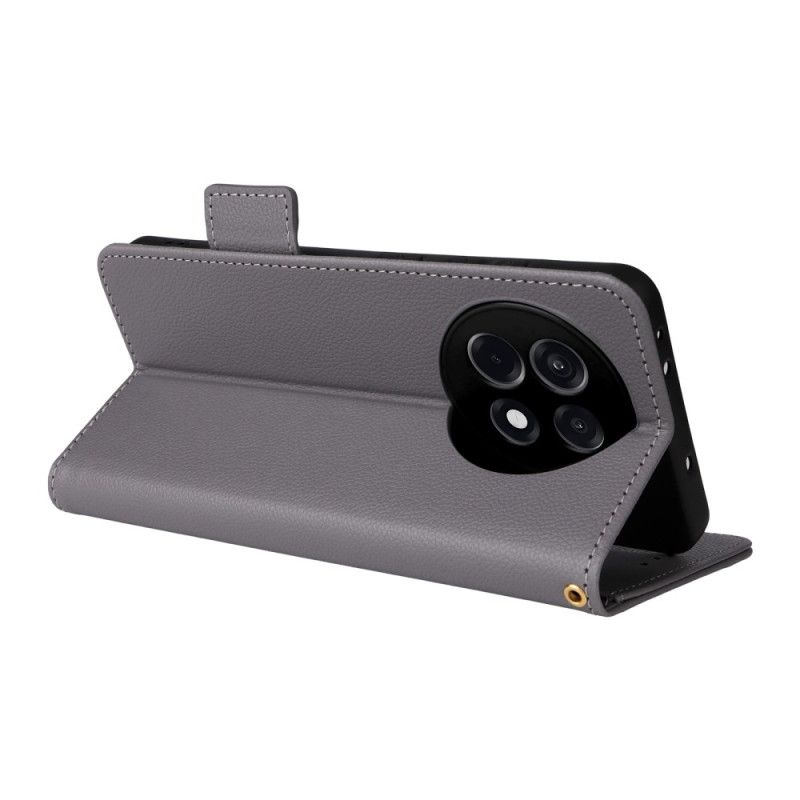 Δερματινη Θηκη Oneplus 13r Υφή Λίτσι Με Λουρί