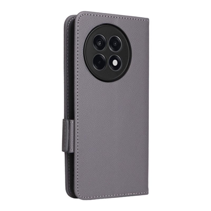 Δερματινη Θηκη Oneplus 13r Υφή Λίτσι Με Λουρί