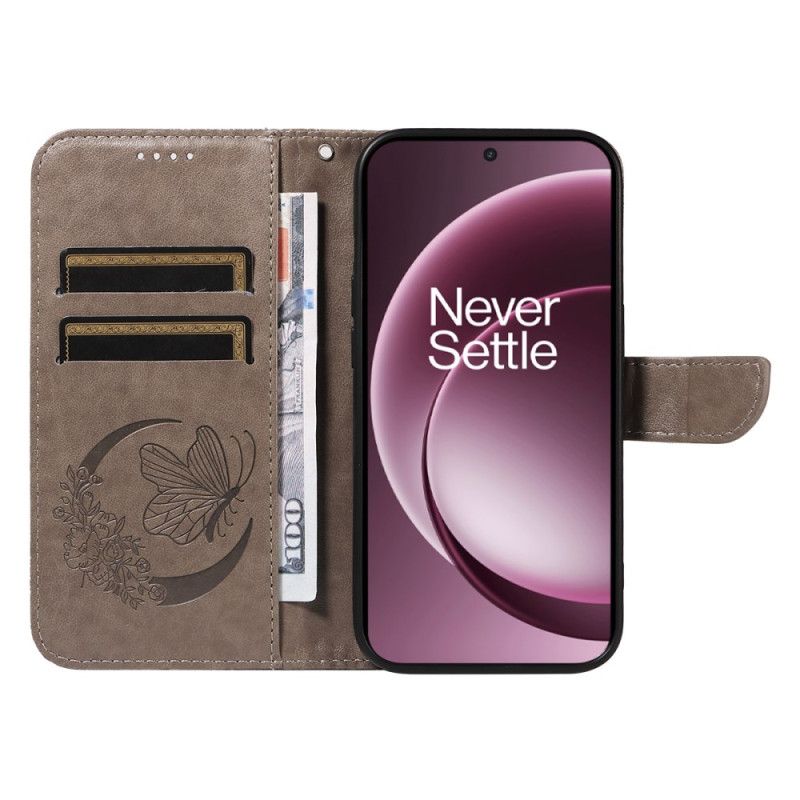 Δερματινη Θηκη Oneplus 15 Γραφική Πεταλούδα Σιλικόνης