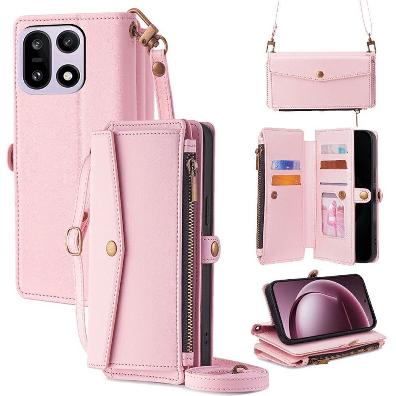 Δερματινη Θηκη Oneplus 15 Πορτοφόλι Με Λουράκι Ώμου Και Κορδόνι