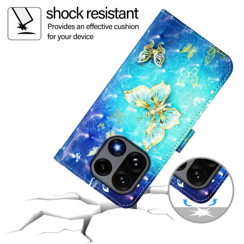 Δερματινη Θηκη Oneplus 15 Χρυσές Πεταλούδες