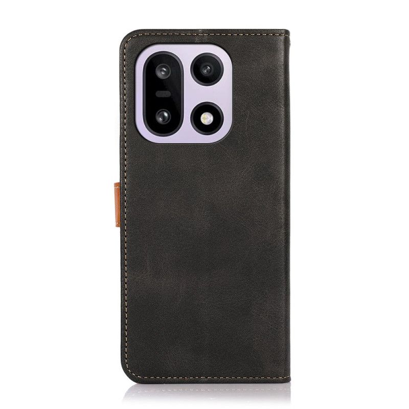 Δερματινη Θηκη Oneplus 15 Χρυσό Κούμπωμα Khazneh Σιλικόνης