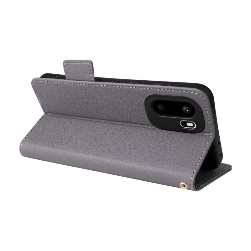 Δερματινη Θηκη Oneplus 15r Υφή Λίτσι Με Λουράκι