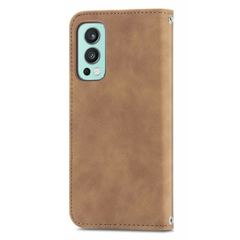 δερματινη θηκη OnePlus Nord 2 5G Μαύρο Σχέδιο Με Αφή Στο Δέρμα